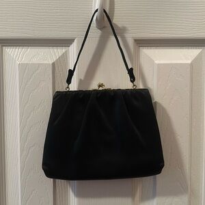 Vintage HL Black Kiss Lock Purse Handbag